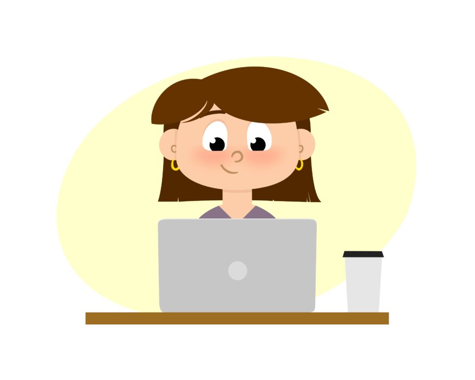 A student participating in an online learning session using a laptop